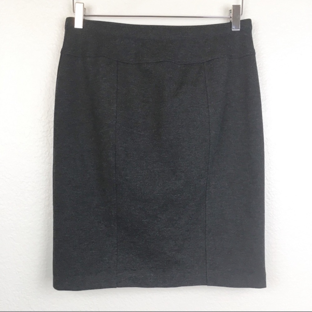 Ellen Tracy Ponte Knit Charcoal Sweater Midi Knee-Length Stretchy Pencil Skirt - Picture 2 of 8